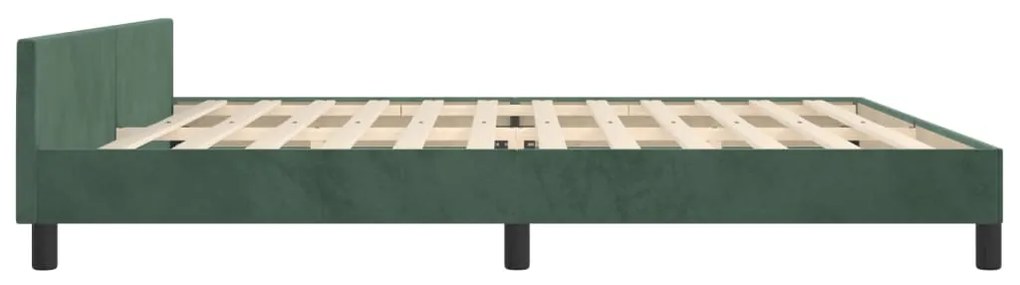 Estrutura de cama sem colchão 200x200 cm veludo verde-escuro