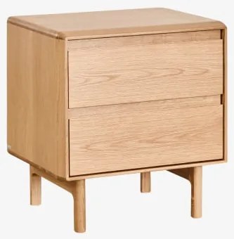 Pack De 2 Mesas De Cabeceira Retangulares 50x40 Cm Em Madeira Treveris Castanho Roble - Sklum