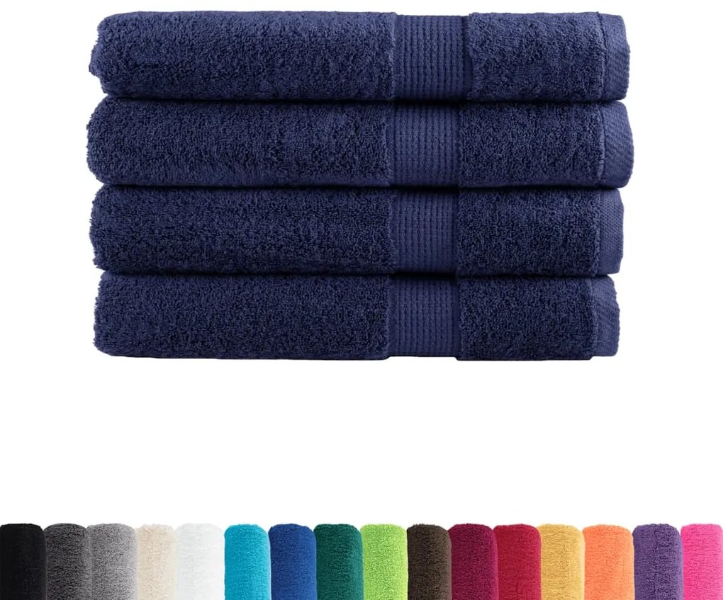 Toalhas premium SOLUND 4 pcs 100x200 cm 600 gsm azul-marinho