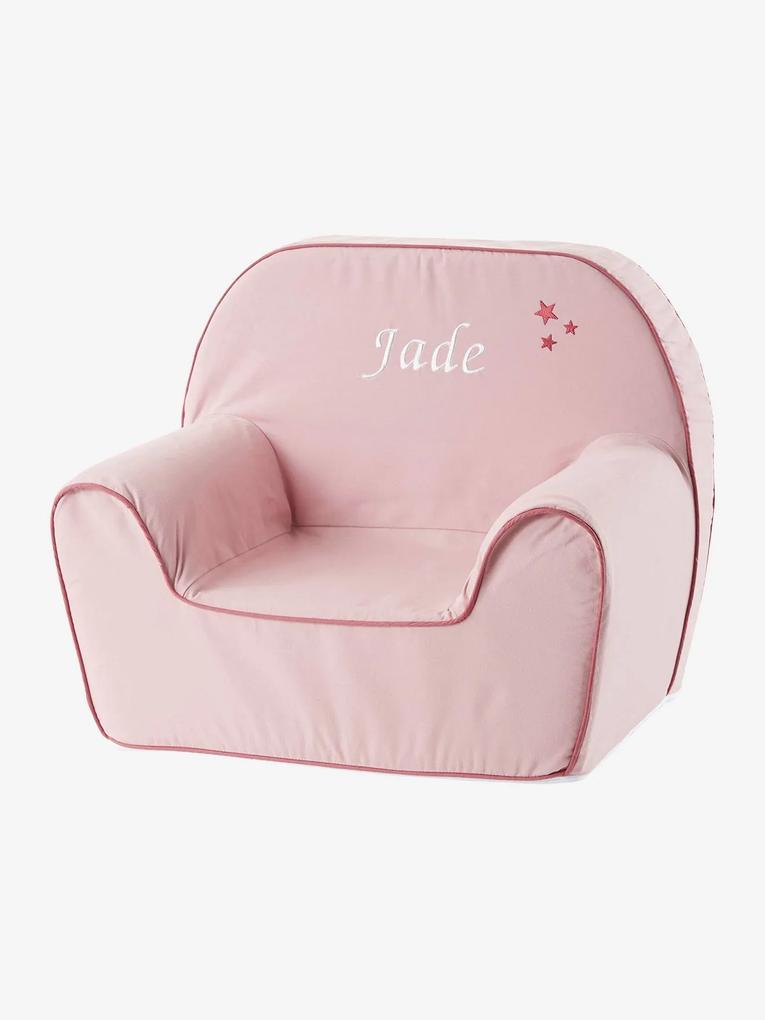 Cadeirão personalizável para bebé, em espuma rosa claro liso