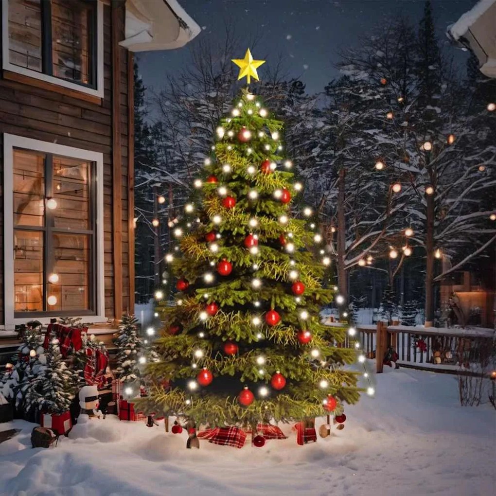 Cordão de luzes árvore de Natal 180 luzes LED 180cm branco frio