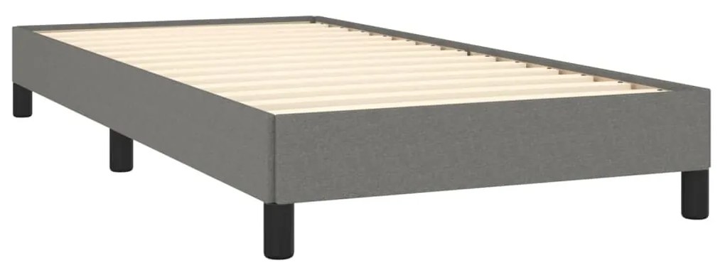 Estrutura de cama 90x190 cm tecido cinzento-escuro