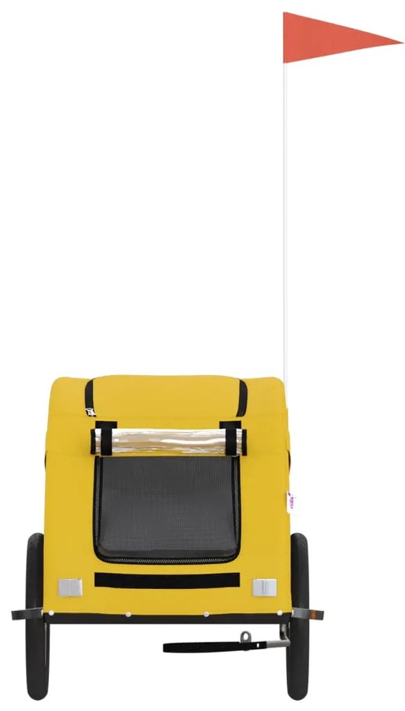 Reboque bicicleta p/ animais tecido oxford/ferro amarelo