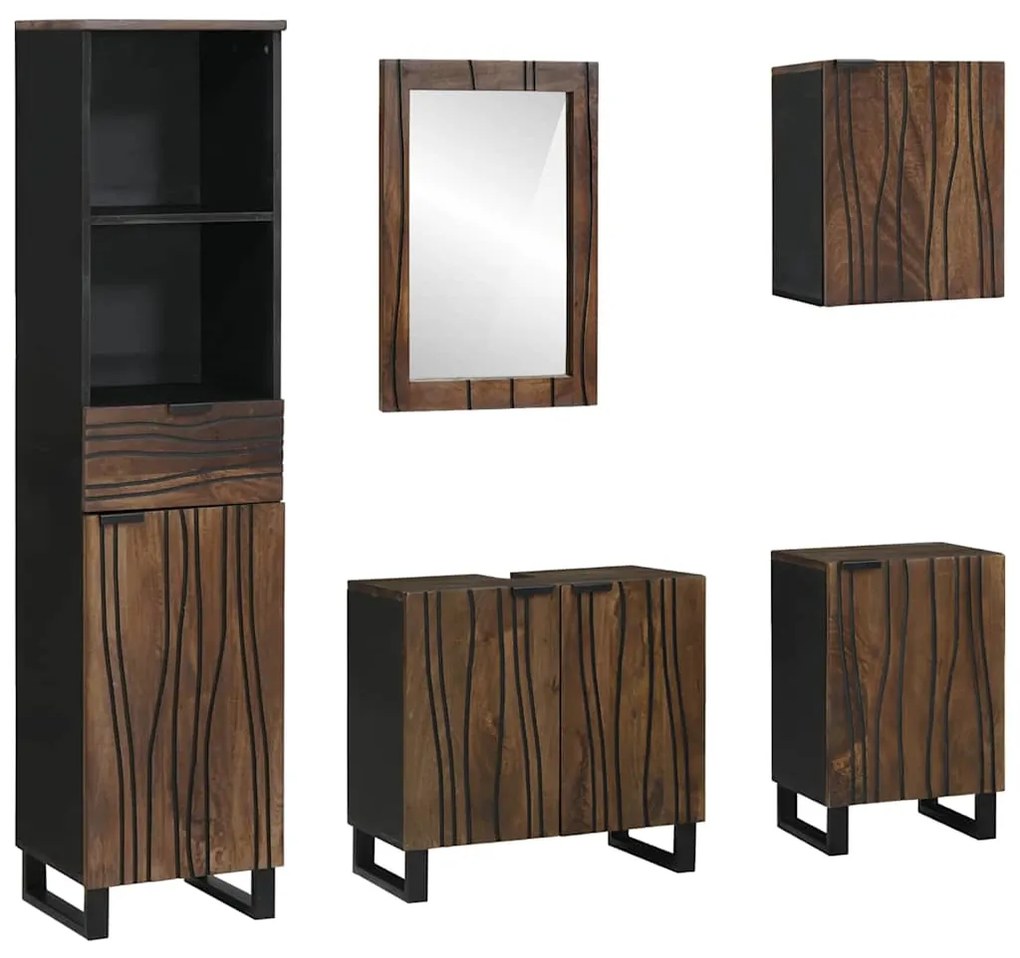 vidaXL Conjunto de Móveis para Banheiro com gaveta 5 pcs Branco