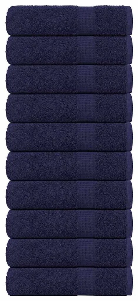 vidaXL Toalhas mãos 10 pcs 50x100 cm 360 gsm 100% algodão azul marinho