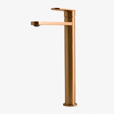 Torneira Para Lavatório De Latão Alameda Ouro Rosa Escovado & ↑30 Cm - Sklum