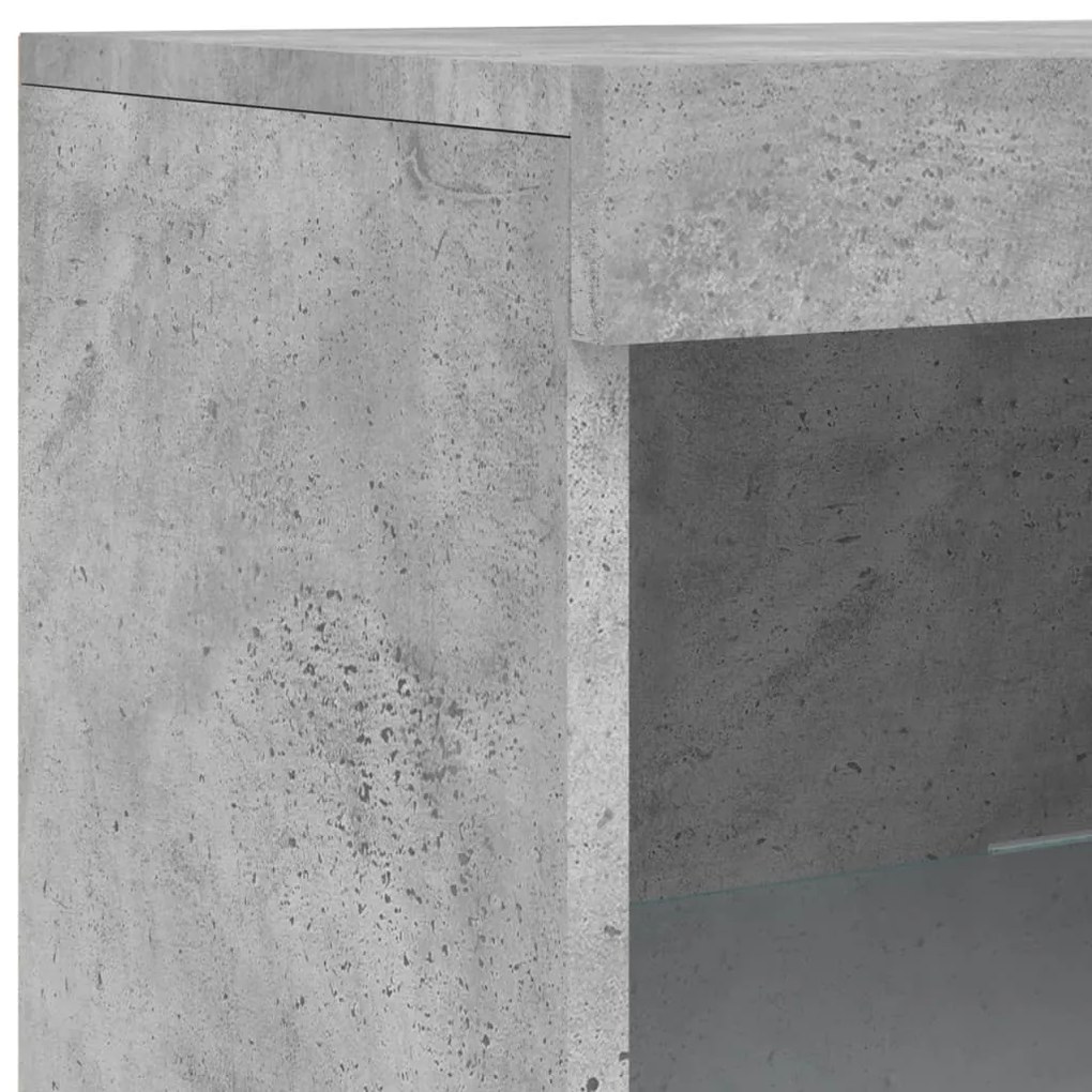 Aparador com luzes LED 41x37x100 cm cinzento cimento