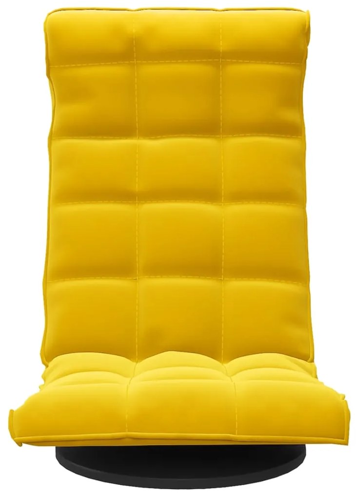 Cadeira de piso giratória veludo amarelo