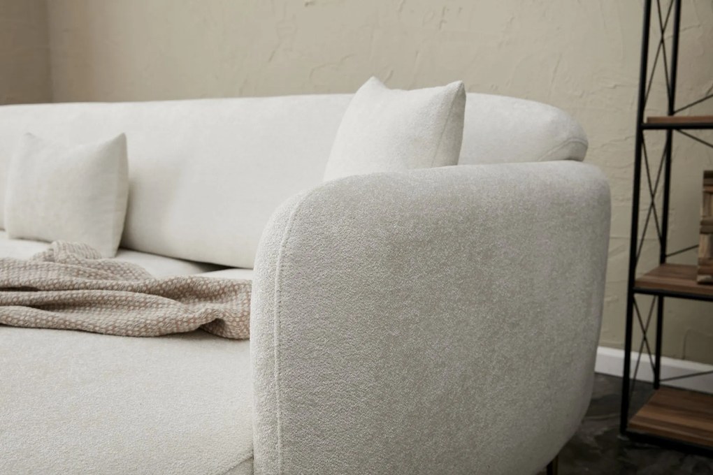 Sofá-Cama de Canto Simena – Creme Dourado – 266 x 133 cm