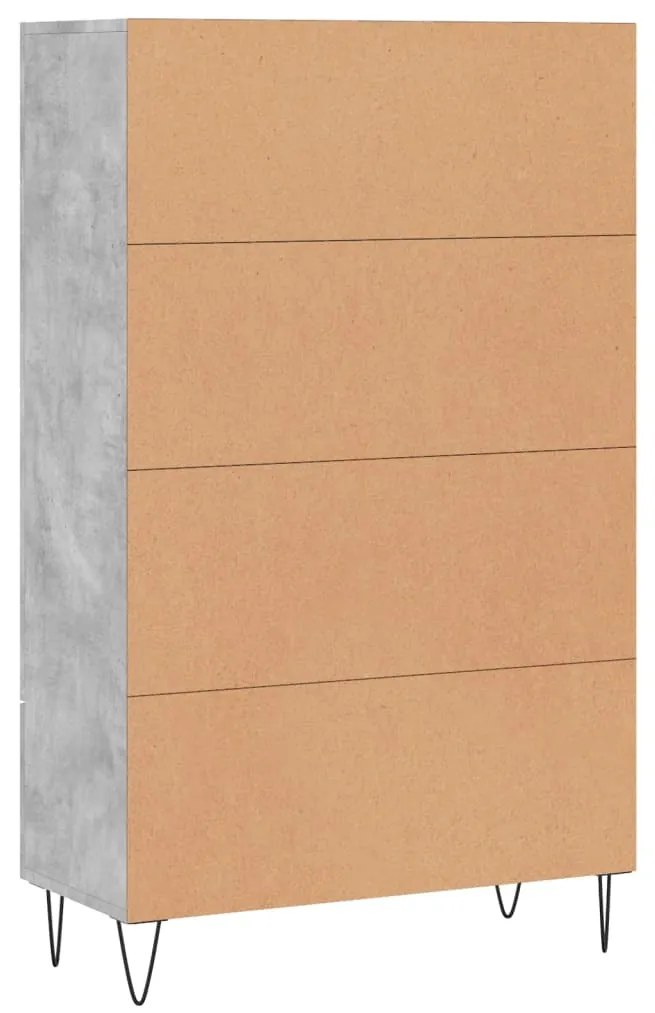 Aparador alto 69,5x31x115 cm derivados de madeira cinza-cimento
