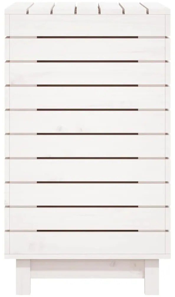 Cesto de roupa suja 88,5x44x76 cm pinho maciço branco