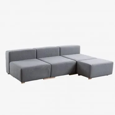 Sofá Modular Chaise Longue De 4 Peças Robert Cinzento - Sklum