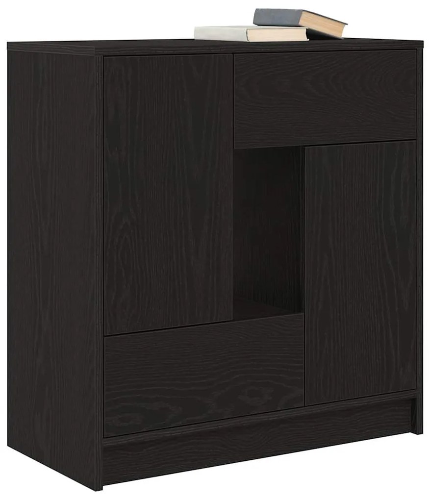 Aparador c/ gavetas e portas 70,5x34x74,5 cm carvalho preto