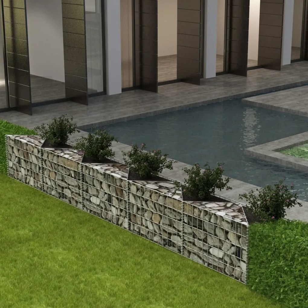 vidaXL Cesto gabião aço galvanizado 300x30x50 cm