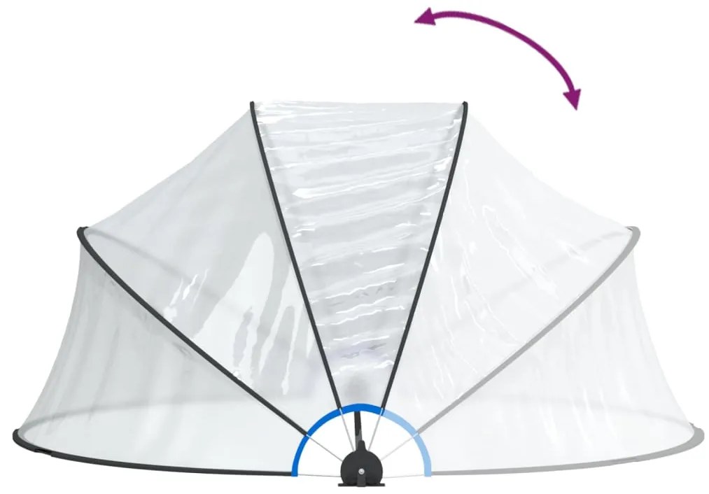 Cúpula de piscina redonda 315x158 cm PVC