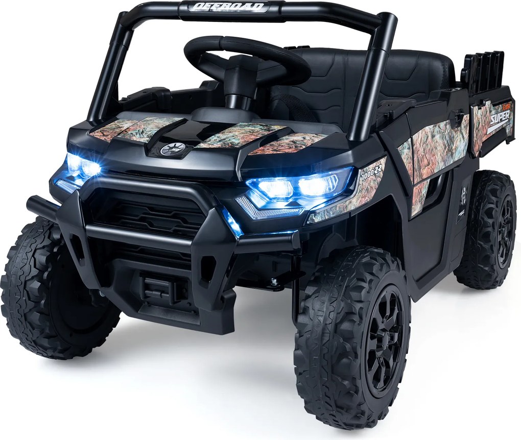 Carrinho Elétrico Infantil 12V para crianaças 2 a 5 anos, 99 x 54 x 52 cm, Caixa Traseira, Preto