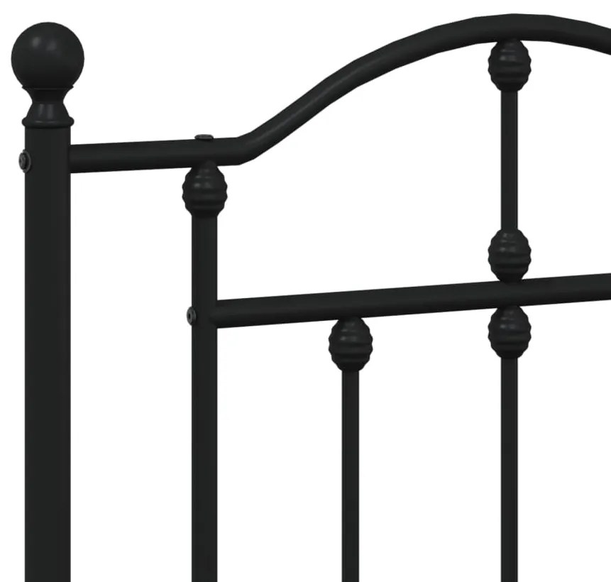 Estrutura de cama com cabeceira 183x213 cm metal preto