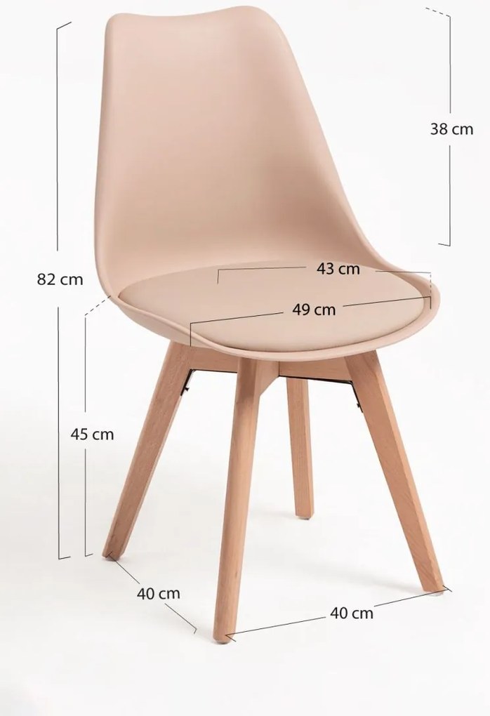 Pack 4 Cadeiras Synk Basic - Areia