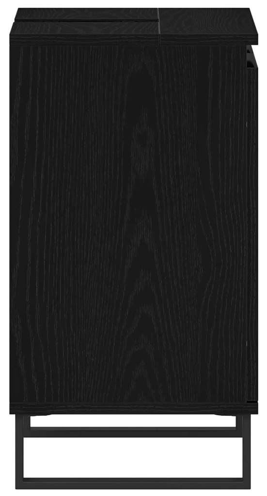 Gabinete de Lavabo vidaXL Preto Carvalho 58x33x60 cm Madeira Engenhari
