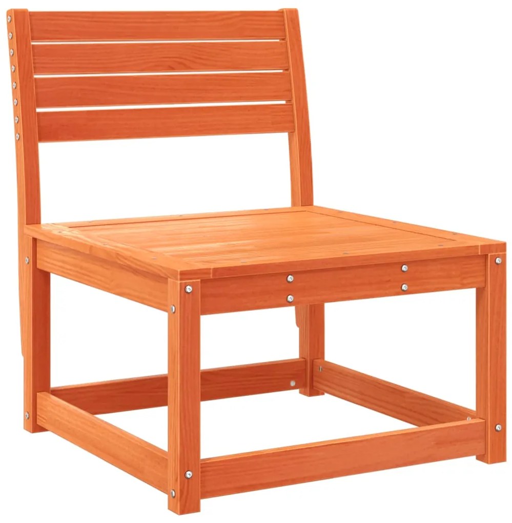 Sofás de jardim c/ almofadões 2 pcs pinho maciço castanho cera
