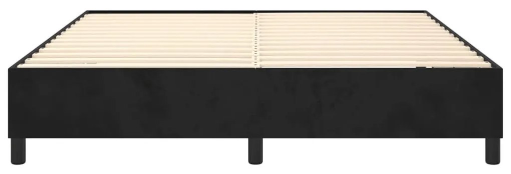 Estrutura de cama sem colchão 180x200 cm veludo preto