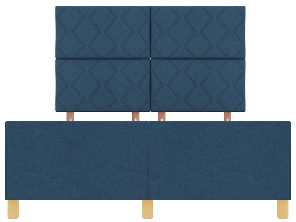 Estrutura de Cama vidaXL Azul 140x190 cm Tecido