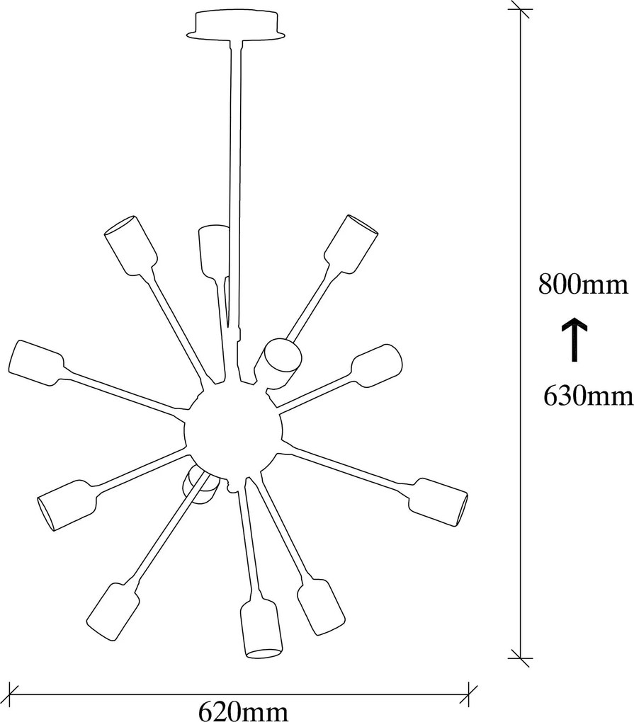 Chandelier Dartini – Chrome – 63 cm de diâmetro, 80 cm de altura