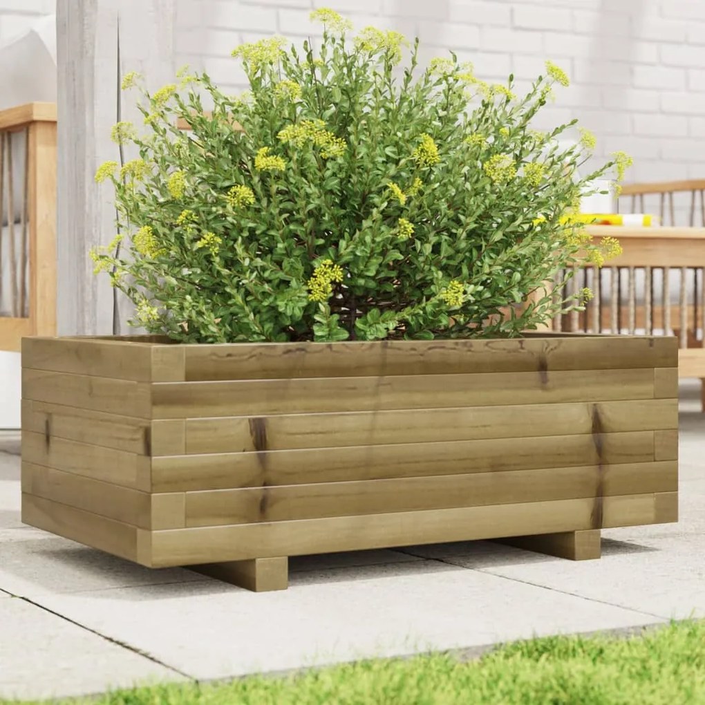 vidaXL Vaso/floreira de jardim 70x40x26,5 cm madeira pinho impregnada