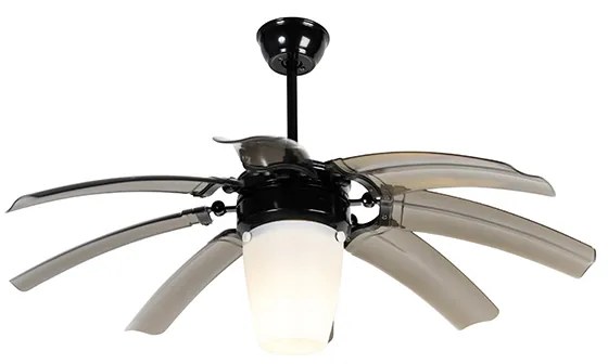 Ventilador de teto preto com controle remoto - Wings 42 Moderno