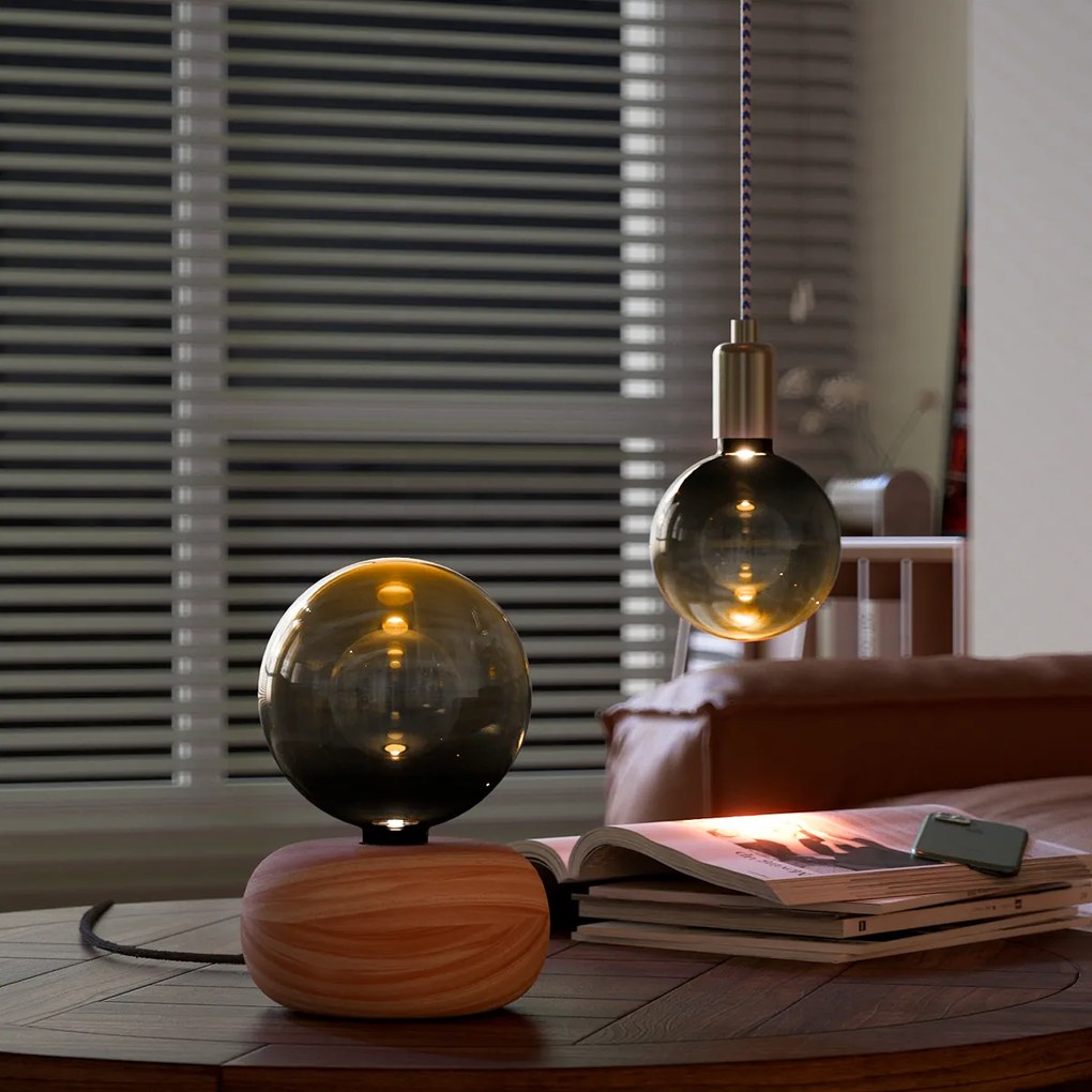 Lâmpada LED E27 regulável G125 preto dourado 3,5W 80lm 1800K