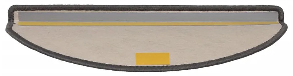 Tapetes de escada autoadesivos 15 pcs 65x21x4cm cinzento e bege