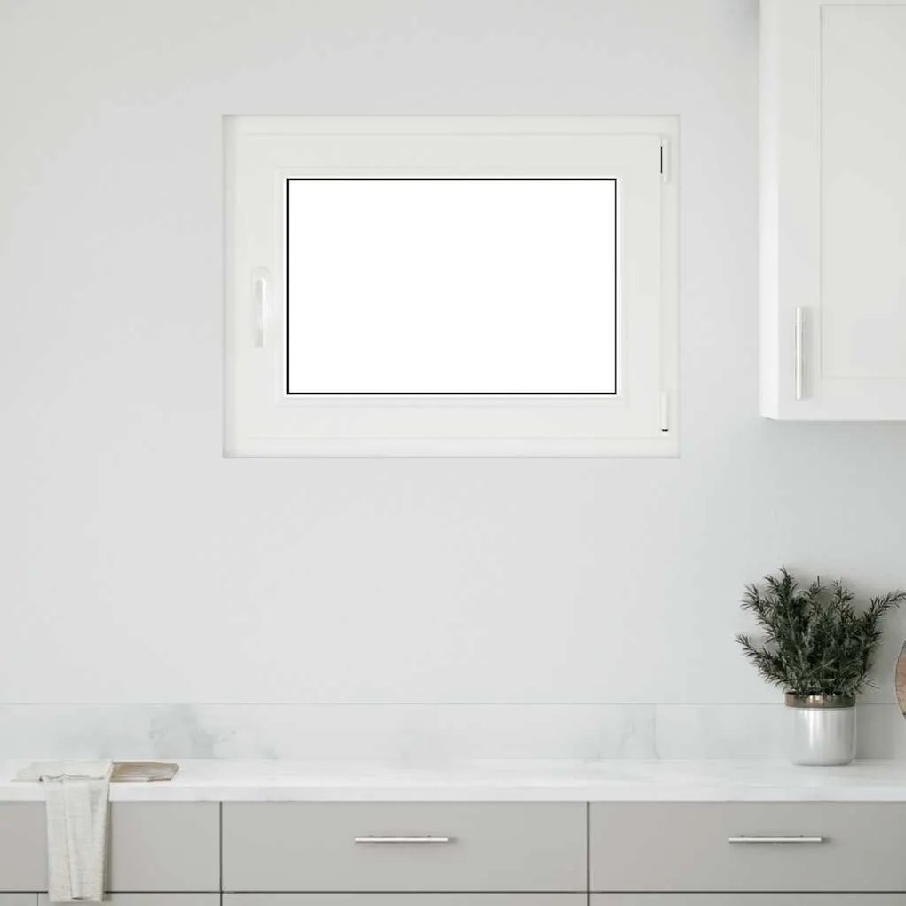 vidaXL Janela de porão "RISOR" 80x50 cm oscilobatente DIN direita branca