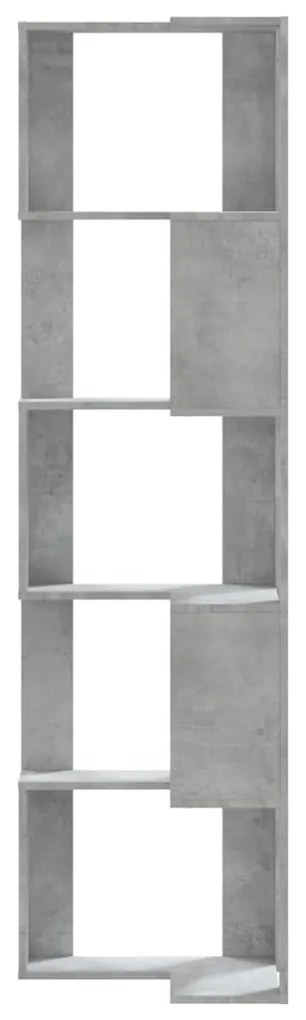 Estante canto 5 prateleiras derivados madeira cinzento cimento