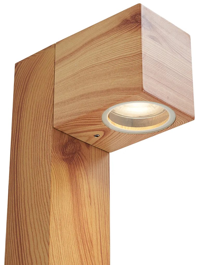 Moderne staande buitenlamp aluminium met hout print 65cm IP44 - Baleno Moderno
