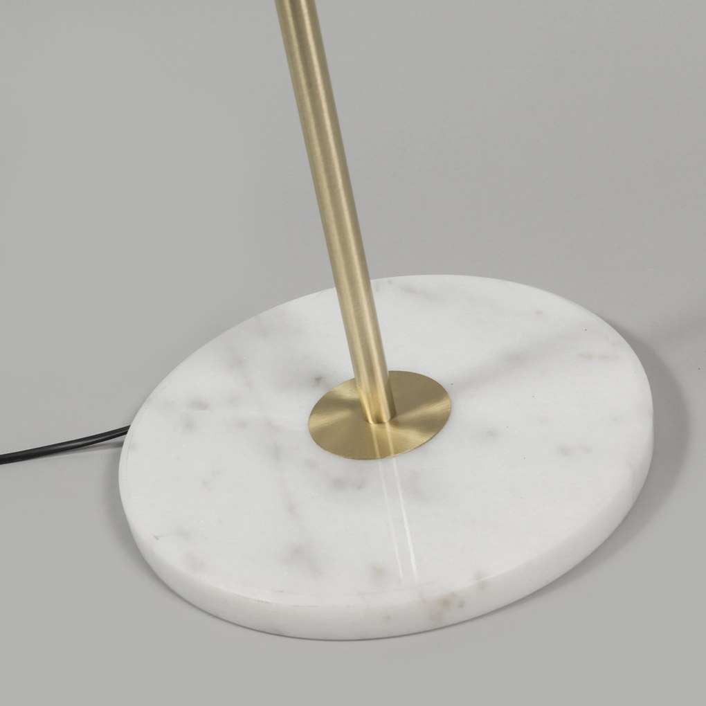 Candeeiro de pé Latão com Abajur Cinza 50 cm - Kaso Moderno,Retro