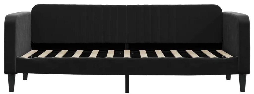 Sofá-cama com gavetão 80x200 cm veludo preto