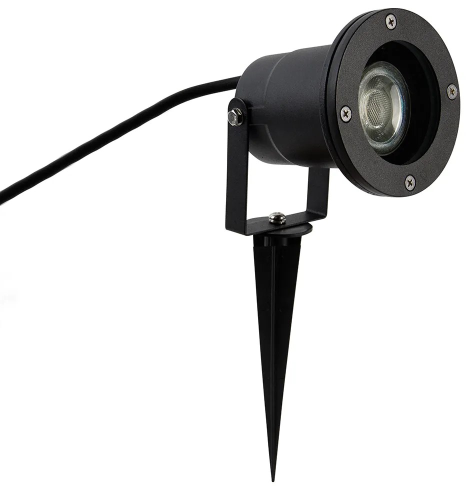 Foco Espeto Inteligente Moderno Preto com Cabo de 200cm e Ficha incl. WiFi GU10 IP65 - Basic