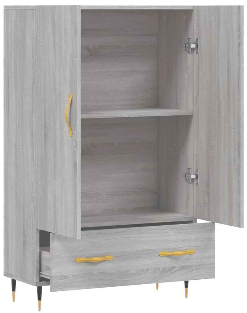 Armário alto derivados de madeira 69,5x31x115cm cinza sonoma