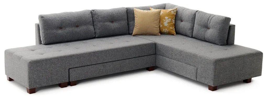 Sofá-Cama de Canto Manama – Cinzento – 280x85x206 cm