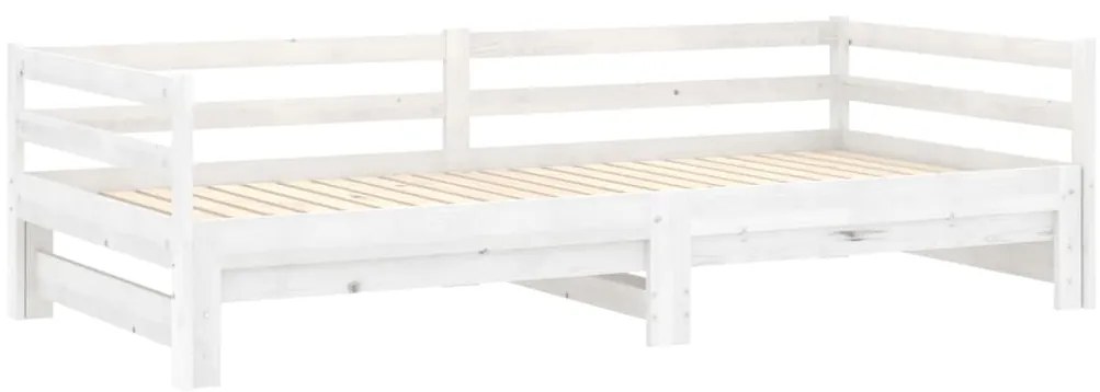 Estrutura sofá-cama de puxar 2x(90x200) cm pinho maciço branco