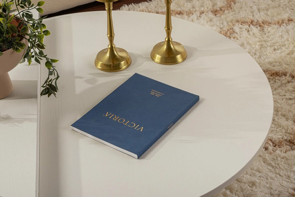 Mesa de Centro Orion – Branco Madeira – 90x30x60 cm (1 Peça), 85x35x30