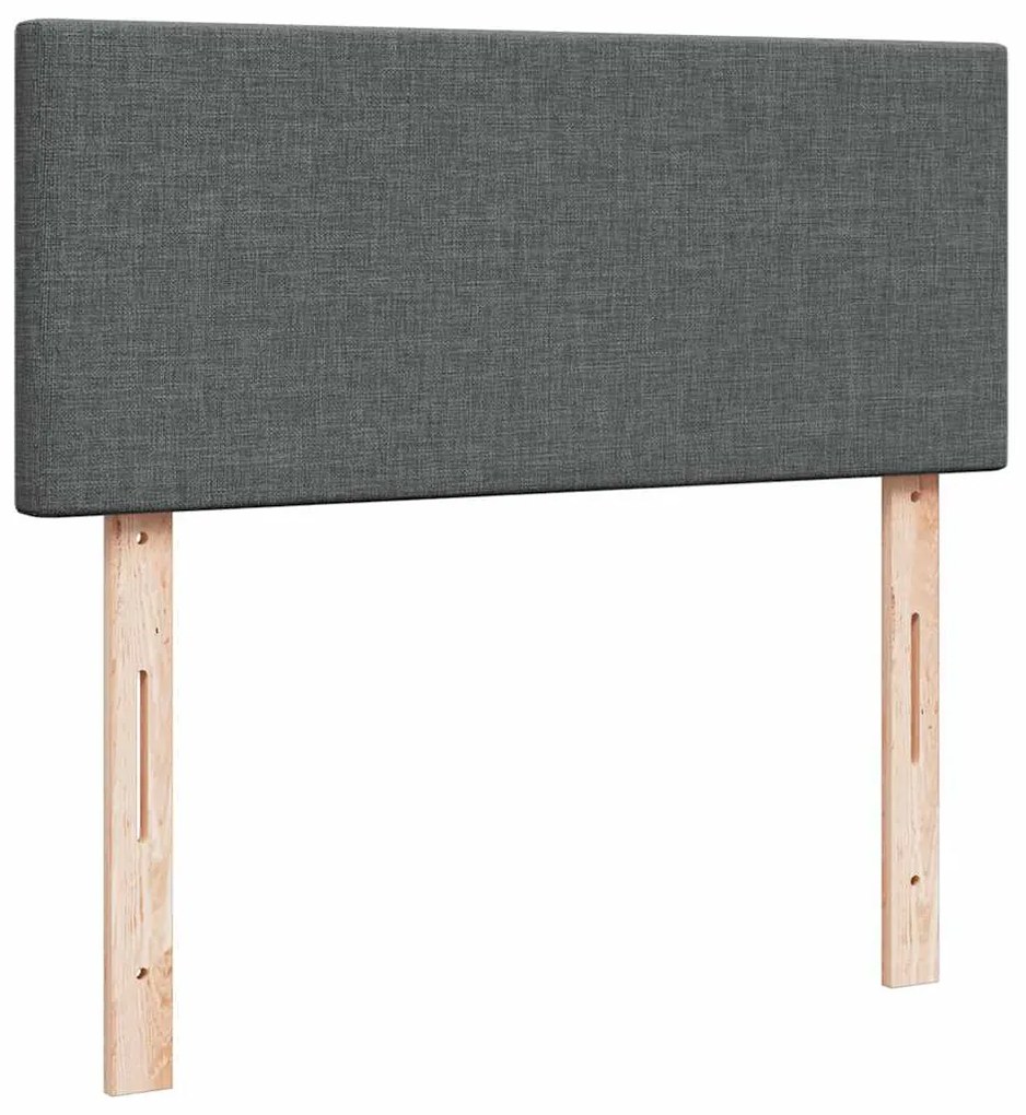 Cama boxspring com colchão 120x190 cm tecido cinzento-escuro