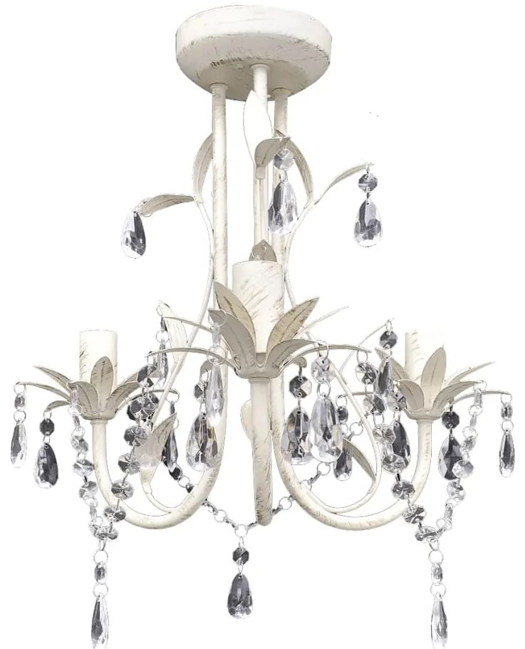 Lustres de teto com contas de cristal 4 pcs branco elegante