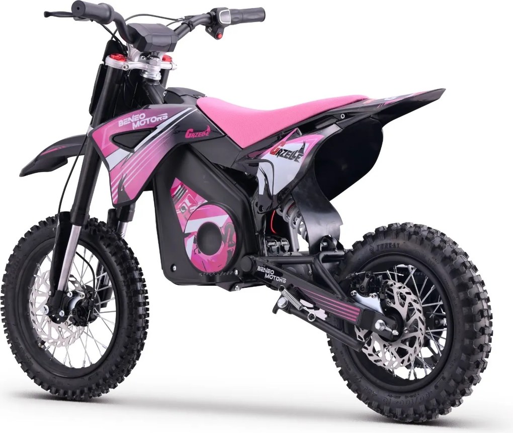 Kids Electric Dirt Bike 1000W | Beneo Motors Gazelle Pink | Ages 6–10 | Speed Limiter