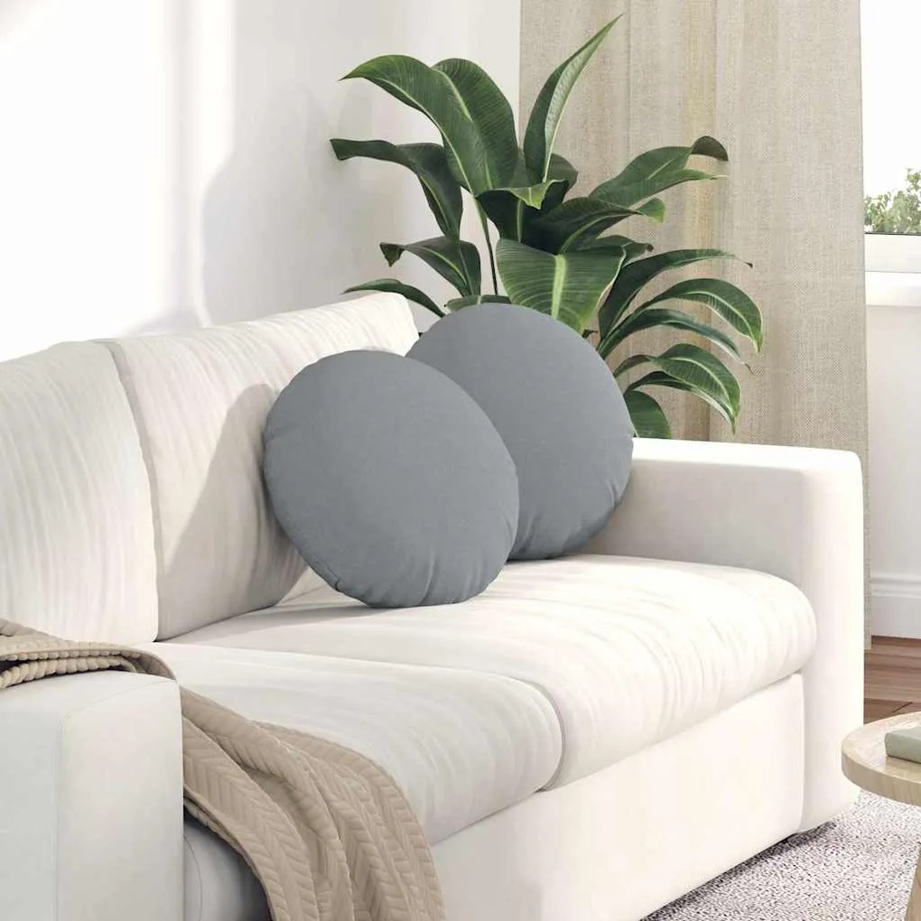 vidaXL Almofadas de Assento 2 pcs Cinzento-claro Ø40 x 13 cm tecido