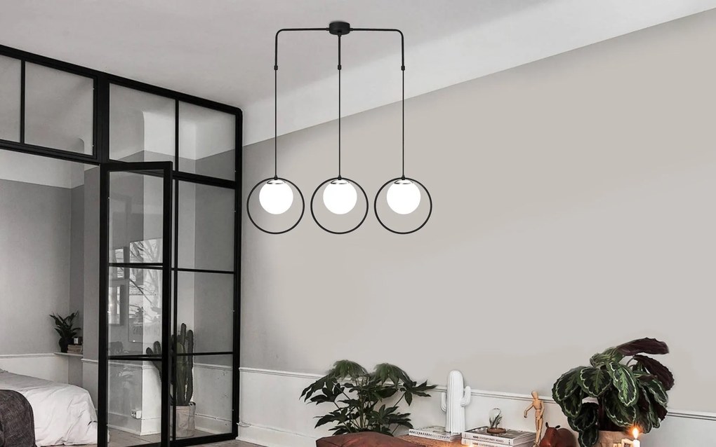 Candeeiro Dolunay – Branco e Preto – 90 x 15 cm