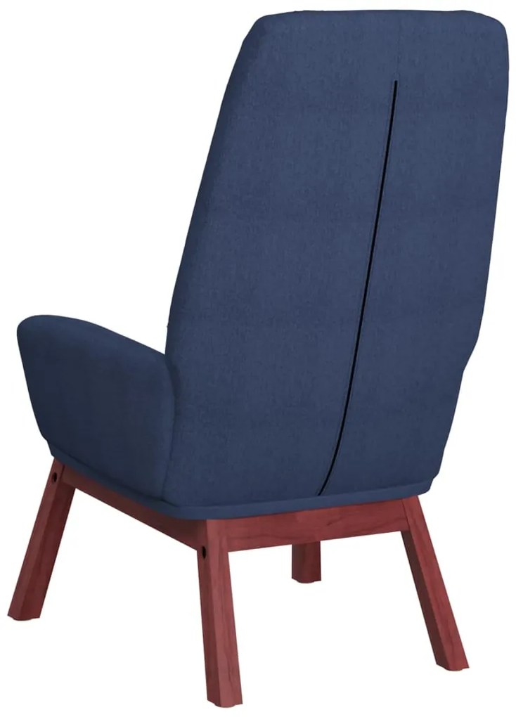 Cadeira de descanso com banco p/ pés tecido azul