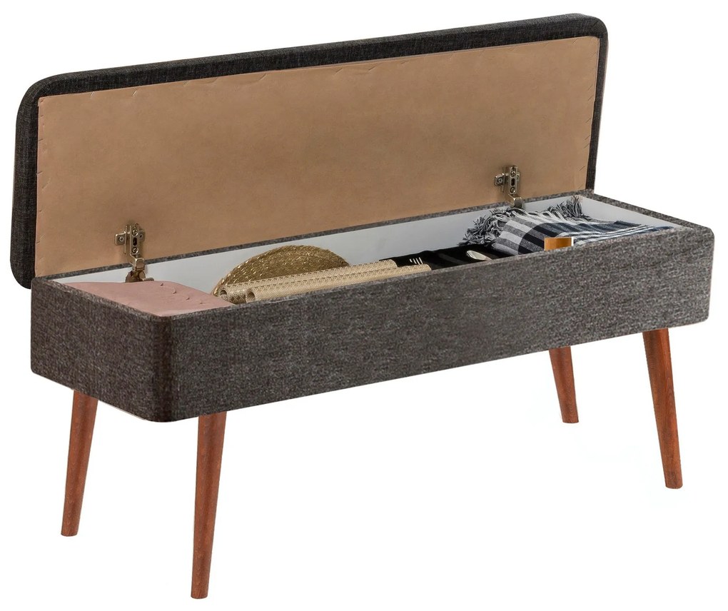 Bench Vina – Nogueira e Antracite – 90x39x40 cm