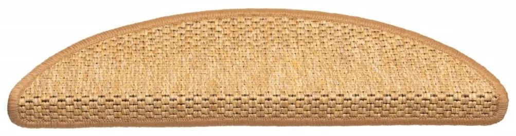 Tapetes escada adesivos aspeto sisal 15 pcs 56x17x3 cm laranja