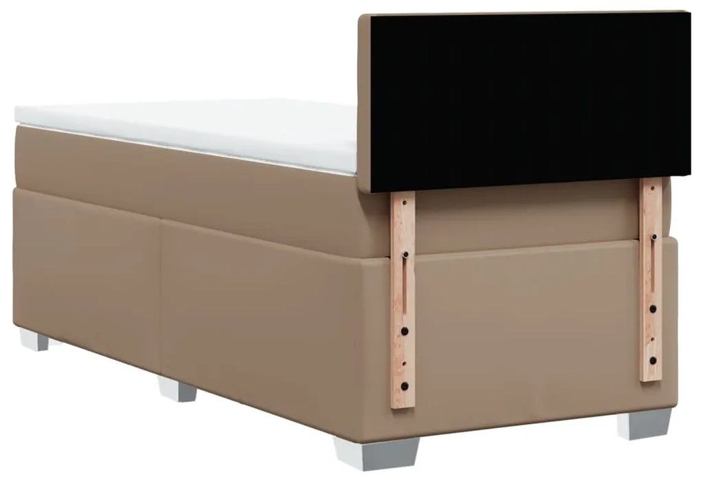 Cama com molas/colchão 80x200 cm couro artificial cappuccino
